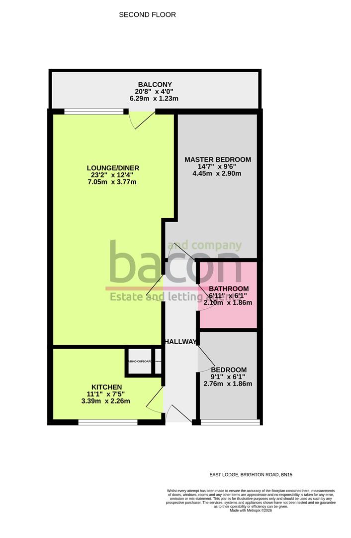 Floor Plan | Flat - Purpose Built | Brighton Road, Lancing, BN15 | To Let